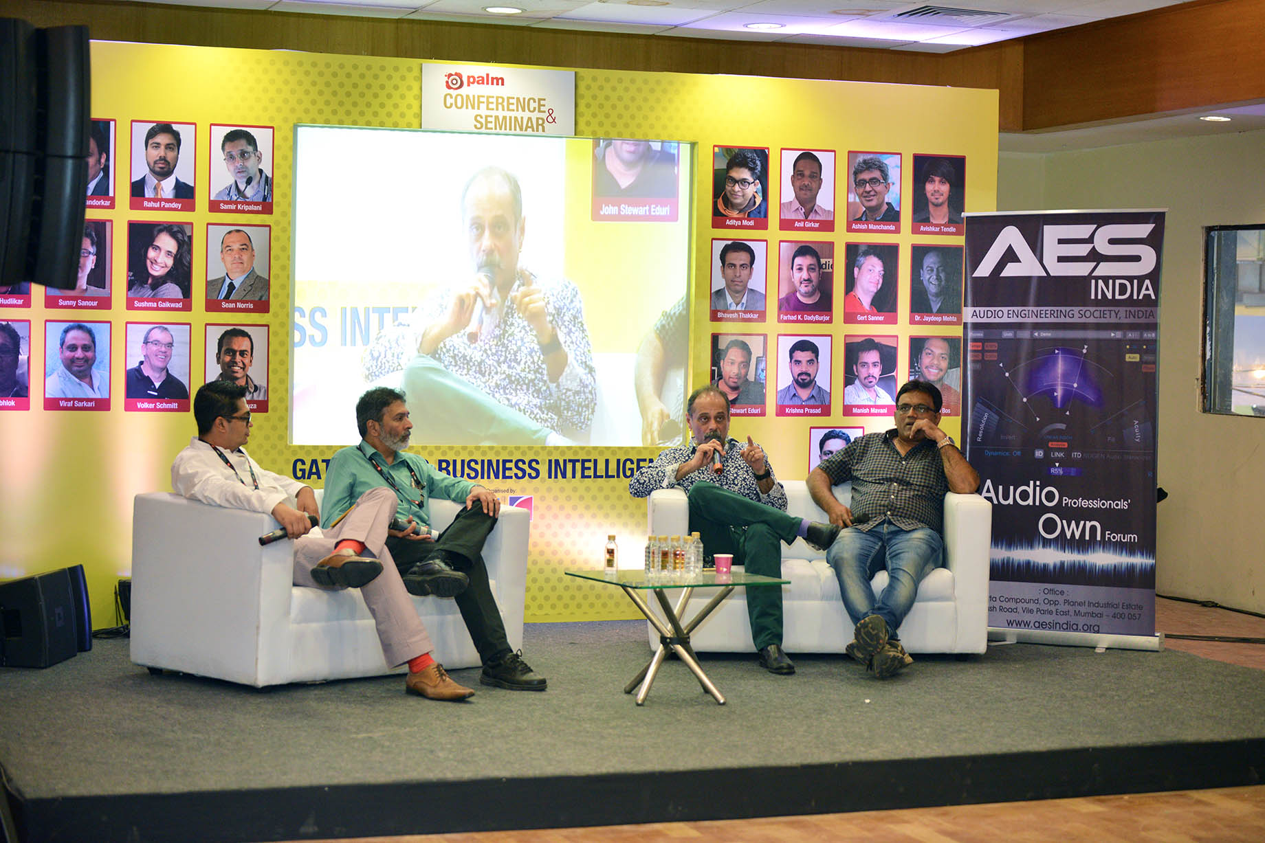(From Left to Right) Aditya Modi, Mujeeb Dadarkar, Shantanu Hudlikar, Pramod Chandorkar at The AES INDIA PALM Open Forum for Sound Engineers